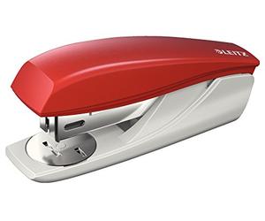 Leitz Petite Agrafeuse de Bureau, Capacité 25 Feuilles, Rouge, Boîtier Ergonomique, Agrafes Incluses, Gamme NeXXt, 55016025