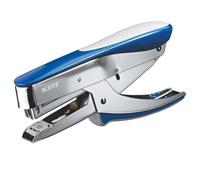 Leitz, Pince-agrafeuse 5548, métal, chrome et bleu, 30 feuilles, Agrafes 24/6 ou 26/6, en boîte