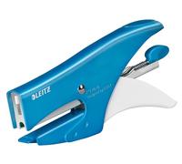 Leitz Pince Agrafeuse, Bureau et Maison, 15 feuilles, Métal, Ergonomique, Bleu métallisé, WOW, 55311036
