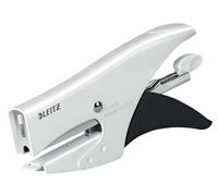 Leitz Pince Agrafeuse, Capacité 15 Feuilles, Corps en Métal Ergonomique, Agrafes Incluses, WOW, 55311001 - Blanc