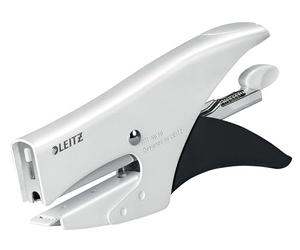 Leitz Pince Agrafeuse, Capacité 15 Feuilles, Corps en Métal Ergonomique, Agrafes Incluses, WOW, 55311001 - Blanc