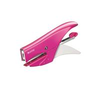 Leitz Pince-agrafeuse WOW – Pour agrafes n°10, 15 feuilles, métal, agrafes incluses, rose métallisé
