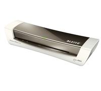 Leitz iLAM Home Office - Plastifieuse A4 pour la Maison, Préchauffage Rapide en 3Minutes, Pochettes de 75-125 Microns, Lot de Pochettes pour Plastifieuse A4 Inclus, Coloris Gris, 73680089