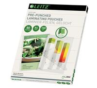 LEITZ Pochette à plastifier, DIN A4, perforation de classement, 160 mic