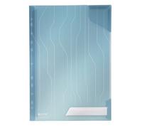 Leitz, Pochette Combifile A4, Matière Grainée Mate Transparente Bleue, Ouverture sur le Haut et sur le Côté Droit, Polypropylène 200 Microns, Lot de 5, 47260035