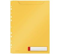 Leitz Pochette de Confidentialité A4 Perforée Haute Capacité, Plastique, Capacité 150 Feuilles, Lot de trois, Cosy, Jaune, 46680019