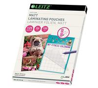 Leitz Pochette de plastification en feuille de qualité, A4, paquet de 100, transparent (mat standard)
