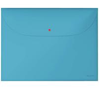 Leitz - Pochette-Enveloppe A4, Lot de 3, 2 Compartiments, PP, Fermeture à Bouton-Pression, Transport et Protection Documents Sensibles, Bleu Cosy, 47090019