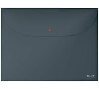 Leitz - Pochette-Enveloppe A4, Lot de 3, 2 Compartiments, PP, Fermeture à Bouton-Pression, Transport et Protection Documents Sensibles, Gris Cosy, 47090019