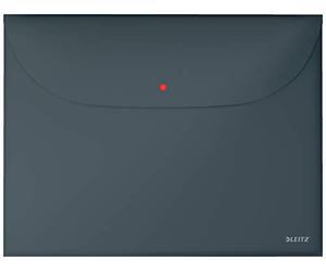 Leitz - Pochette-Enveloppe A4, Lot de 3, 2 Compartiments, PP, Fermeture à Bouton-Pression, Transport et Protection Documents Sensibles, Gris Cosy, 47090019
