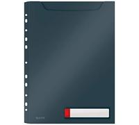 Leitz - Pochette Perforée A4, Lot de 3, Grande Capacité 150 Feuilles, Bande de Classement Perforée, Ouverture Top, Protection Documents Sensibles, Gris Cosy, 46680061