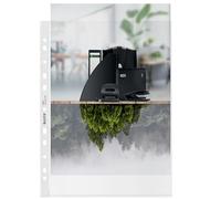 Leitz Pochettes A4, lot de 100, perforées, surface mate gaufrée transparent | Pochettes de protection pour documents anti-copie, épaisseur: 100 microns; pour le bureau, l’école ou la maison.