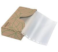 Leitz Pochettes de recyclage pour documents, lot de 40 formats A4, 11 trous | 40 pochettes A4 transparentes 70 microns, sans acide et anti-copie, bande renforcée 11 trous et boîte distributrice.