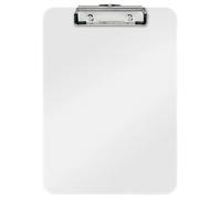 Leitz - Porte-bloc A4, Capacité 75 Feuilles, Clip Métallique Solide, Crochet de Suspension, Polystyrène, Blanc WOW, 39710001