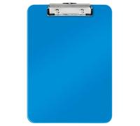 Leitz - Porte-bloc A4, Capacité 75 Feuilles, Clip Métallique Solide, Crochet de Suspension, Polystyrène, Bleu WOW, 39710036