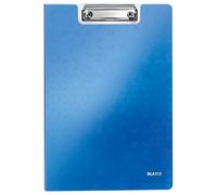 Leitz - Porte-bloc avec Rabat A4, Capacité 75 Feuilles, Clip Métallique Solide, Pochette Supplémentaire, Polyfoam Léger et Durable, Bleu WOW, 41990036
