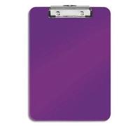 Leitz - Porte-bloc A4, Capacité 75 Feuilles, Clip Métallique Solide, Crochet de Suspension, Polystyrène, Violet WOW, 39710062