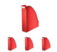 Leitz Porte-Revues A4, Rouge, Plus, 24760025 (Lot de 4)