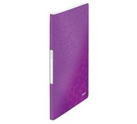 Leitz - Porte-Vues A4, 20 Pochettes Transparentes, 40 Vues, Organisation et Présentation de Documents, Couverture Souple Polypropylène Durable, Usage Bureau Maison École, Violet WOW, 46320023