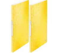 Leitz - Porte-Vues A4, 20 Pochettes Transparentes, 40 Vues, Organisation et Présentation de Documents, Couverture Souple Polypropylène Durable, Usage Bureau Maison École, Jaune WOW, 46320023