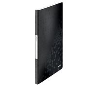 Leitz - Porte-Vues A4, 20 Pochettes Transparentes, 40 Vues, Organisation et Présentation de Documents, Couverture Souple Polypropylène Durable, Usage Bureau Maison École, Noir WOW, 46320023