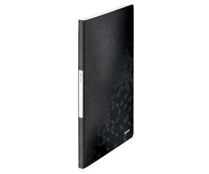 Leitz - Porte-Vues A4, 20 Pochettes Transparentes, 40 Vues, Organisation et Présentation de Documents, Couverture Souple Polypropylène Durable, Usage Bureau Maison École, Noir WOW, 46320023