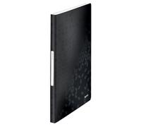 Leitz Reliure Protège-Documents A4, 40 Pochettes, Capacité 80 Feuilles, Pochettes Transparentes, Noir, WOW, 46320095