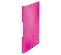 Leitz - Porte-Vues A4, 40 Pochettes Transparentes, 80 Vues, Organisation et Présentation de Documents, Couverture Souple Polypropylène Durable, Usage Bureau Maison École, Rose WOW, 46320023