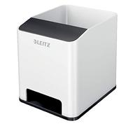 Leitz Pot à crayons WOW 53631095 – amplificateur de son – Blanc/Noir