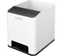 LEITZ Pot à crayons Sound WOW Duo Colour 2 compartiments noir