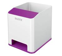 LEITZ Pot à crayons Sound WOW Duo Colour 2 compartiments violet