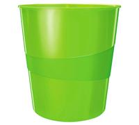 Leitz Corbeille à papier WOW – plastique 15 L – vert/noir