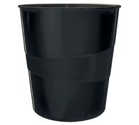 Leitz Corbeille à papier WOW – Plastique 15 litres – Noir