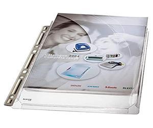 Leitz Premium, Pochettes Plastique Perforées A4 à Soufflet, Grande Capacité 200 Feuilles, Ouverture sur le haut, PVC 170 Microns, Bande Perforée Renforcée en Métal, Lot de 3, 47553003