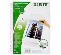 Leitz Premium, Pochettes Plastique Perforées A4 à Soufflet, Grande Capacité 200 Feuilles, PVC 170 Microns, Rabat sur le Haut, Lot de 5, 47573003