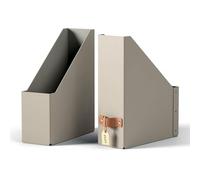Leitz Puro - Lot de 2 porte-revues A4 durables, compatibles avec étagères et cubes de rangement, capacité 900 feuilles (80 g/m²), organiseur de bureau pour maison et bureau 10 x 25 x 30 cm, Beige