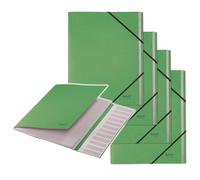 Leitz Recycle Classeur de rangement A4, lot de 4, avec 12, 12 compartiments | Pochette de projet avec élastique empêchant les documents de tomber; pour le bureau, l’école ou la maison.