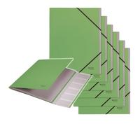 Leitz Recycle Classeur de rangement A4, lot de 6, avec 6 compartiments vert | Pochette de projet avec élastique empêchant les documents de tomber; pour le bureau, l’école ou la maison.