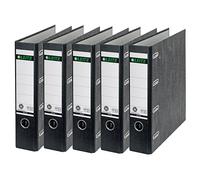 Leitz Réf 1092-95 Standard Classeur à levier double Tranche 80 mm Noir A4 Lot de 5 (Import Royaume Uni)