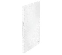 Leitz Reliure Protège-Documents A4, 20 Pochettes, Capacité 40 Feuilles, Pochettes Transparentes, Blanc, WOW, 46310001
