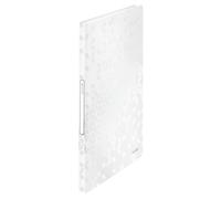 Leitz Reliure Protège-Documents A4, 40 Pochettes, Capacité 80 Feuilles, Pochettes Transparentes, Blanc, WOW, 46320001