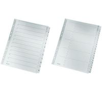 Leitz Intercalaires A4 1-10, Touches et Bande Perforée Renforcées en Mylar, Carton Résistant, Gris, 10 Onglets avec Table des Matières, 43240000