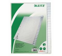 LEITZ Répertoire pour classeurs 1220 plein format, grande largeur blanc gris 20 pièces, 5 jeux