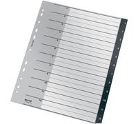LEITZ Répertoire pour classeurs recycle 1209 plein format, largeur excessive 1-12 noir 12 pièces, 1 jeu