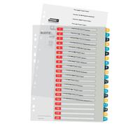 Leitz Intercalaires de classement 12480000 – Imprimables 1-12, polypropylène multicolore, robustes