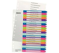 Leitz Intercalaires 1-20, imprimable PC, extra-large, plastique ultra-résistant, multicolore