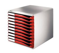 Leitz A4 Bloc de Classement, 10 Tiroirs, Rouge, Form Set, 52810025