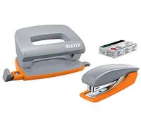 Leitz Set avec Mini-Agrafeuse & Mini-Perforateur, Agrafage ou Perforation jusqu'à 10 Feuilles, Agrafes Incluses, Urban Chic, Gris, 55996088
