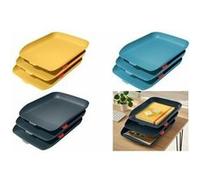 LEITZ Set corbeilles à courrier Cosy, A4, polystyrène, bleu Bleu G