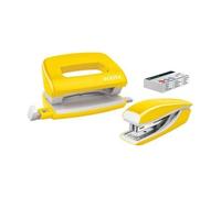 LEITZ 55612016 - Lot mini-agrafeuse et mini-perforateur NeXXt WOW, jaune